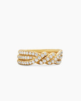 Continuance® Three Row Band Ring in 18K Yellow Gold with Diamonds, 6mm